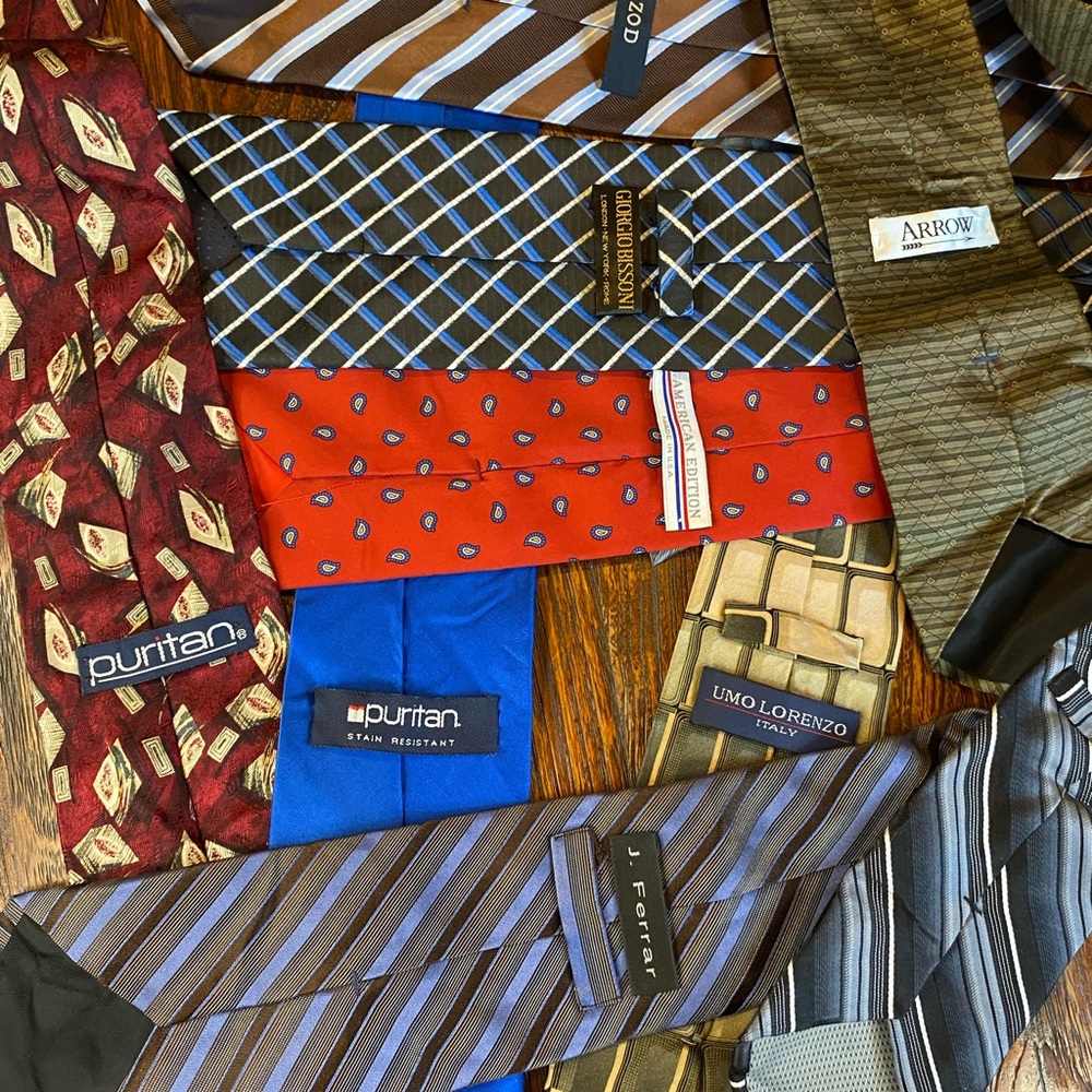 Designer Tie Lot For Mens - 9 Ties all ties at least 60”